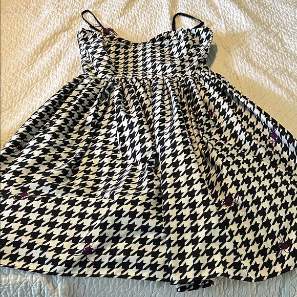 Unique Vintage Dresses & Skirts - Unique Vintage Houndstooth With Purple Spider Dress